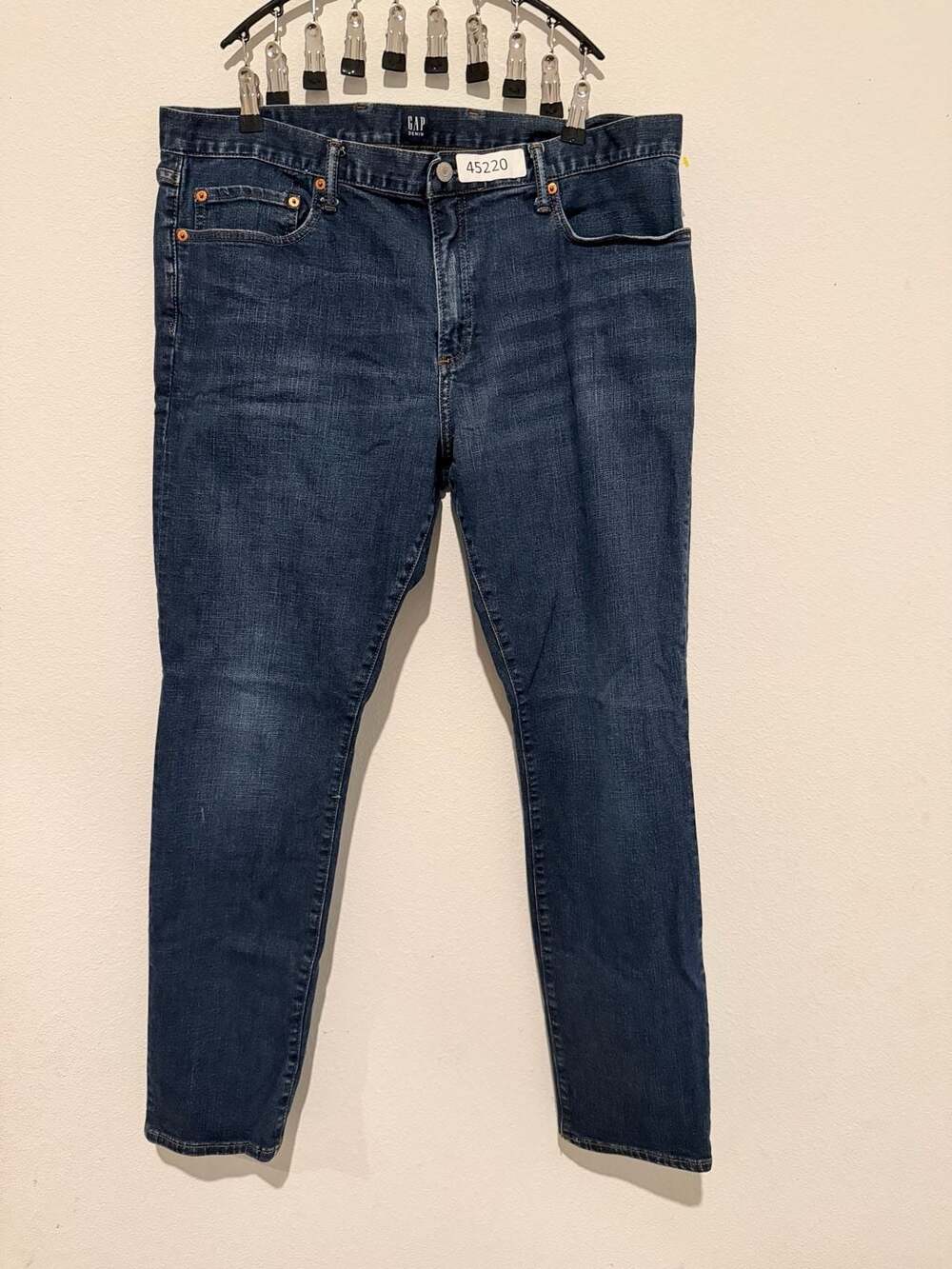 Gap Denim Men's 40x32 Blue Skinny Medium Wash Zip Fly Cotton Jeans